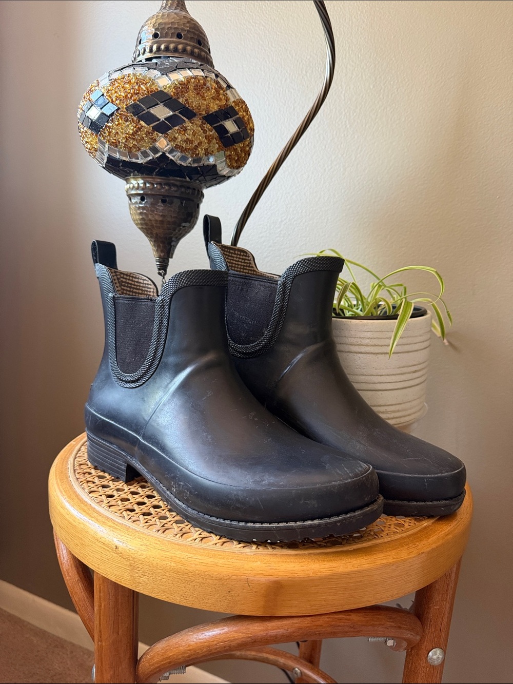 L.L. Bean Black Chelsea-Style Rain Boots